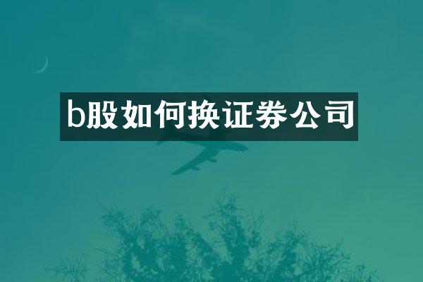 b股如何换证券公司