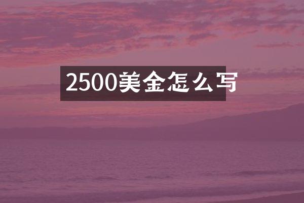 2500美金怎么写