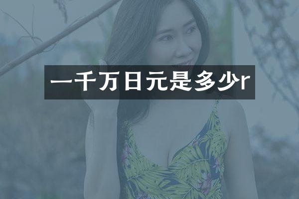 一千万日元是多少r