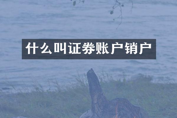 什么叫证券账户销户