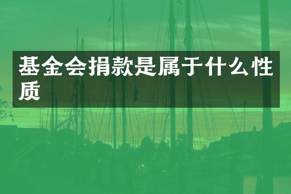 基金会捐款是属于什么性质