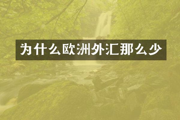 为什么欧洲外汇那么少