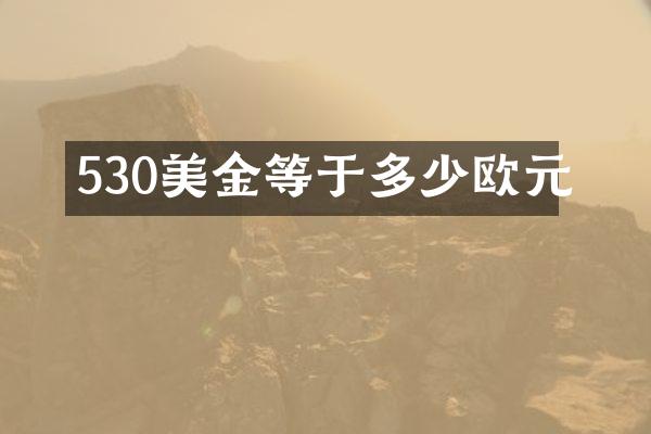 530美金等于多少欧元