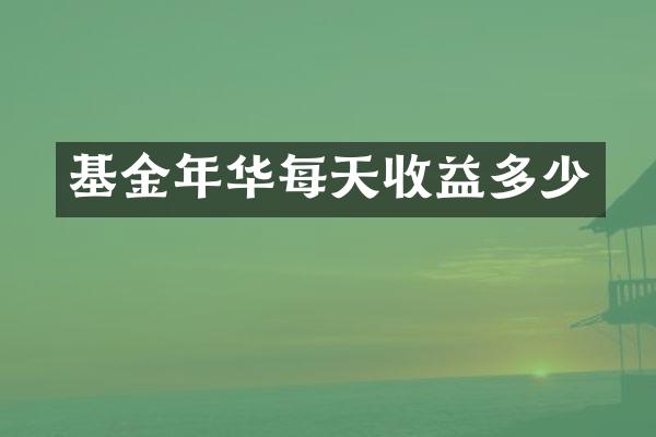 基金年华每天收益多少