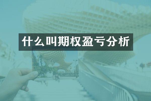 什么叫期权盈亏分析