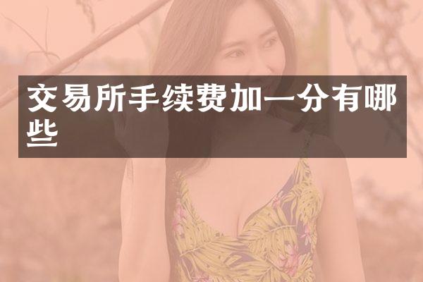 交易所手续费加一分有哪些