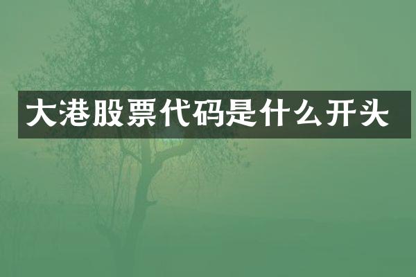 大港股票代码是什么开头