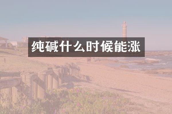 纯碱什么时候能涨