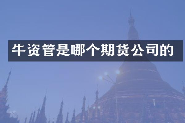 牛资管是哪个期货公司的