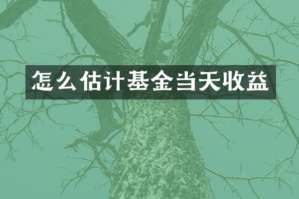 怎么估计基金当天收益