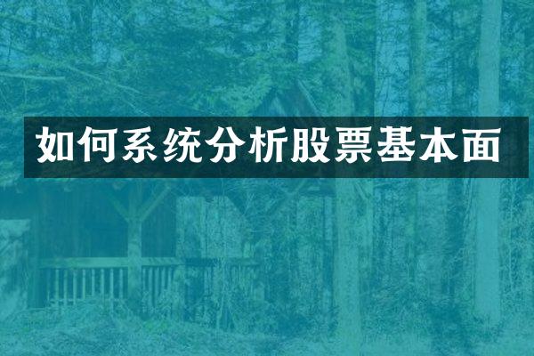如何系统分析股票基本面