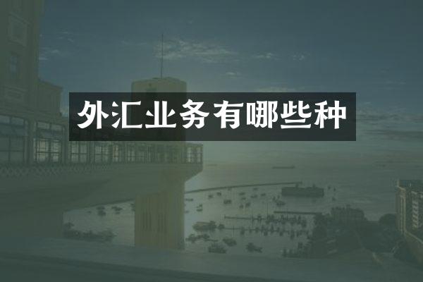 外汇业务有哪些种