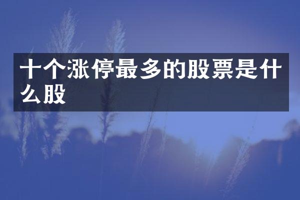 十个涨停最多的股票是什么股