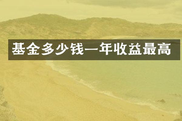 基金多少钱一年收益最高