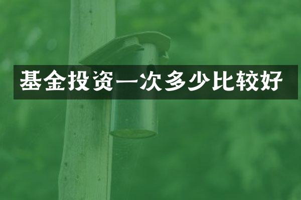基金投资一次多少比较好