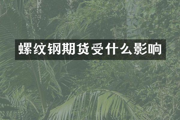 螺纹钢期货受什么影响