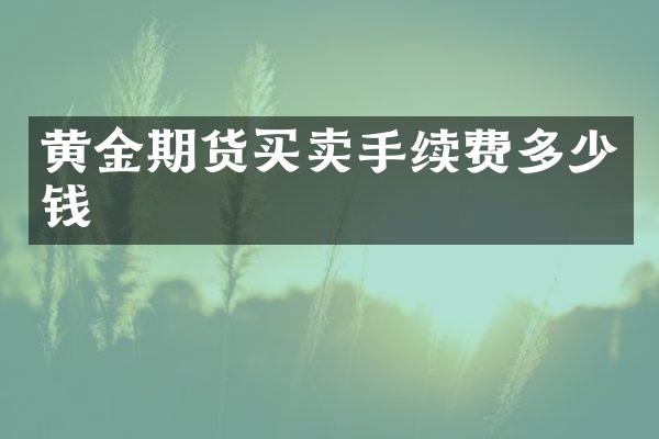 黄金期货买卖手续费多少钱