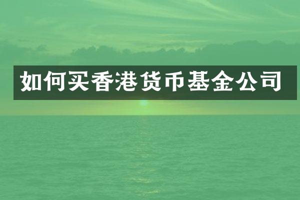 如何买香港货币基金公司