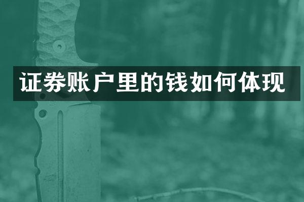 证券账户里的钱如何体现