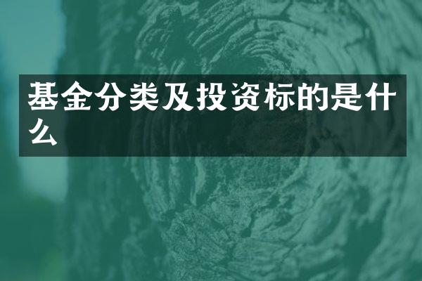 基金分类及投资标的是什么