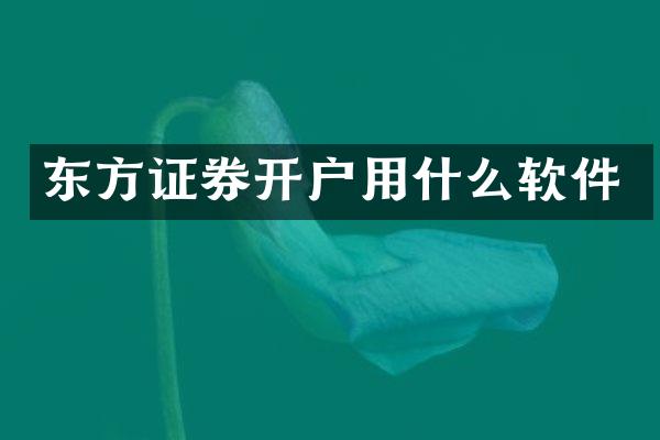 东方证券开户用什么软件