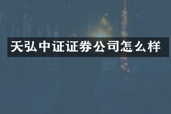 天弘中证证券公司怎么样
