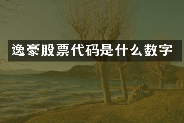 逸豪股票代码是什么数字