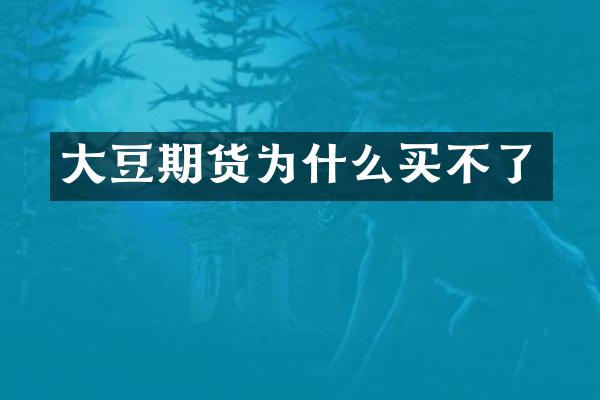 大豆期货为什么买不了