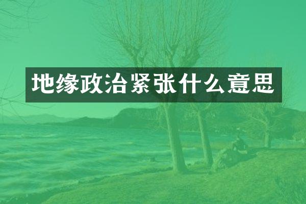 地缘政治紧张什么意思