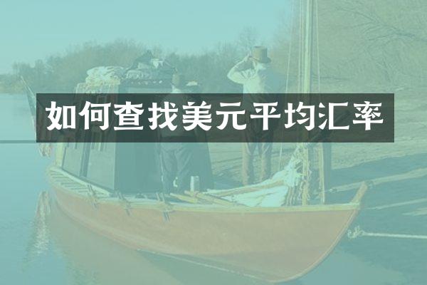 如何查找美元平均汇率