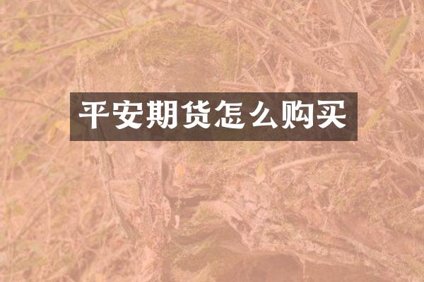 平安期货怎么购买