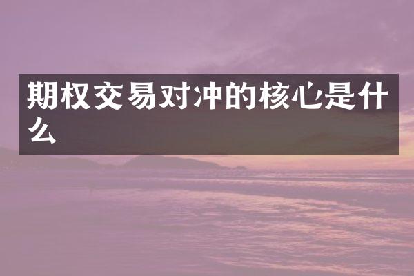 期权交易对冲的核心是什么