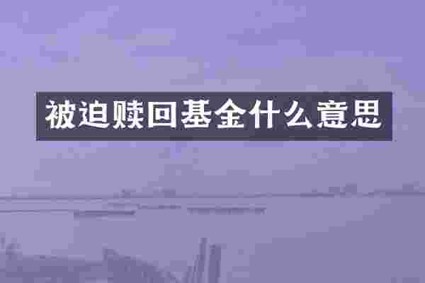 被迫赎回基金什么意思