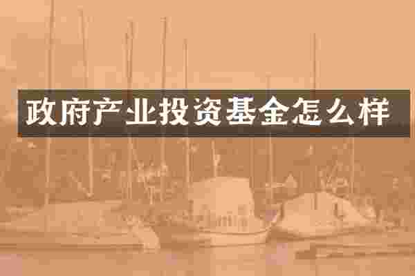 政府产业投资基金怎么样