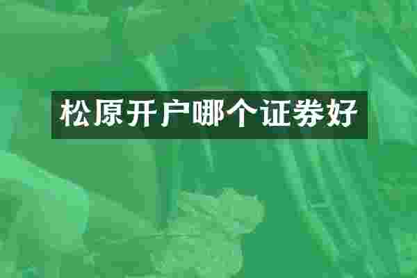 松原开户哪个证券好
