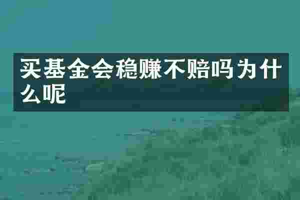 买基金会稳赚不赔吗为什么呢