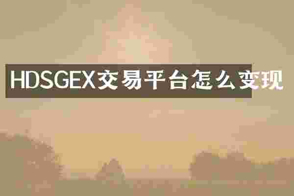 HDSGEX交易平台怎么变现