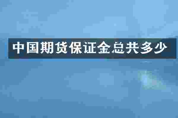 中国期货保证金总共多少