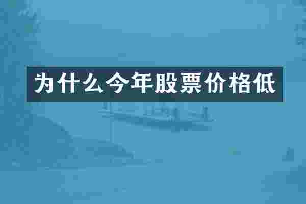 为什么今年股票价格低