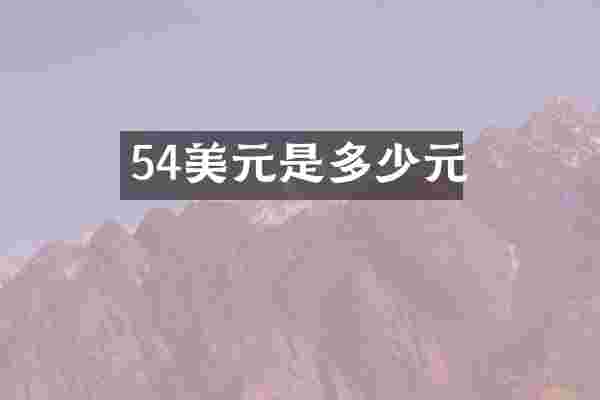 54美元是多少元