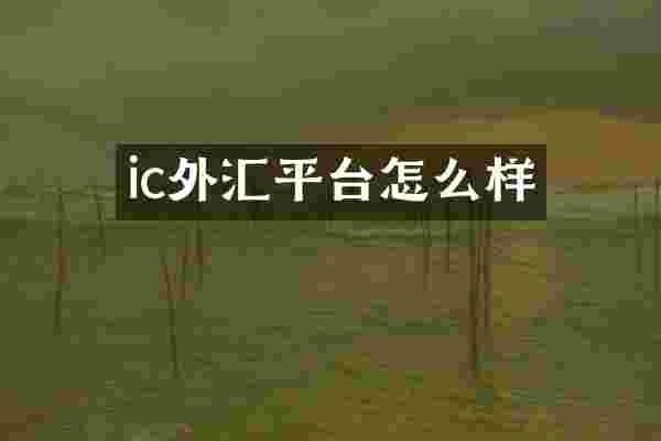 ic外汇平台怎么样