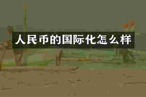 人民币的国际化怎么样