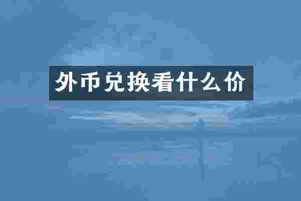 外币兑换看什么价