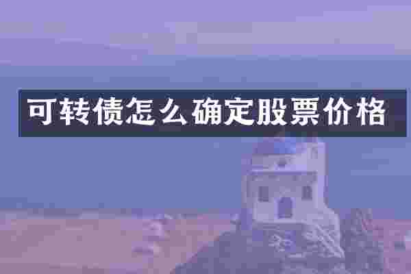 可转债怎么确定股票价格