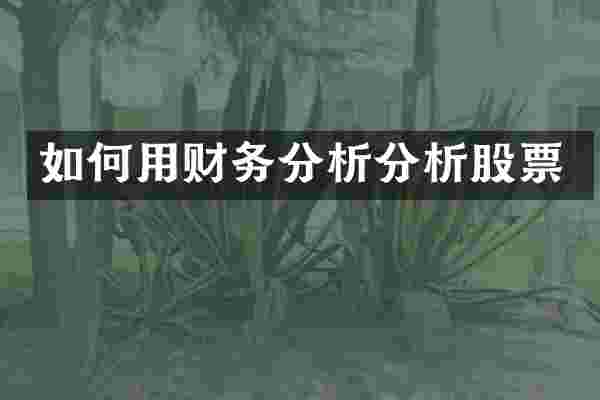 如何用财务分析分析股票