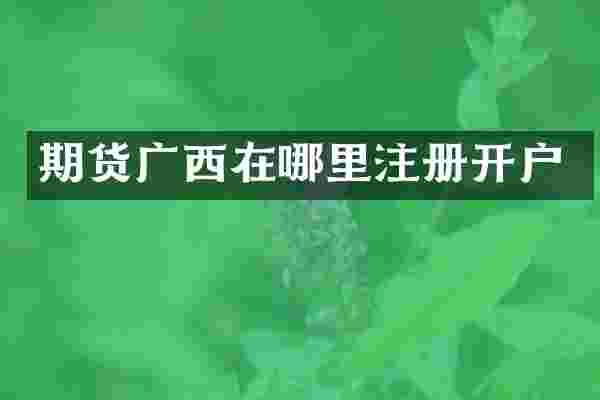 期货广西在哪里注册开户