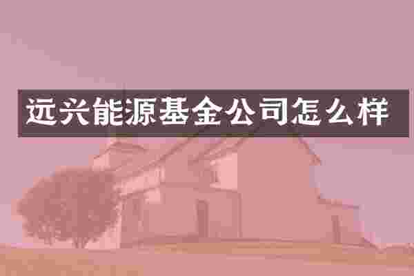 远兴能源基金公司怎么样