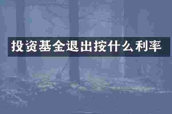 投资基金退出按什么利率