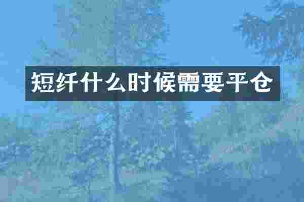 短纤什么时候需要平仓