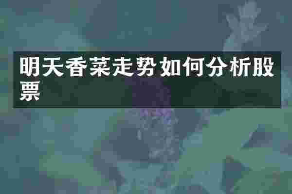 明天香菜走势如何分析股票
